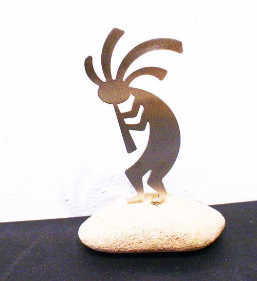 Kokopelli Statue aus Edelstahl