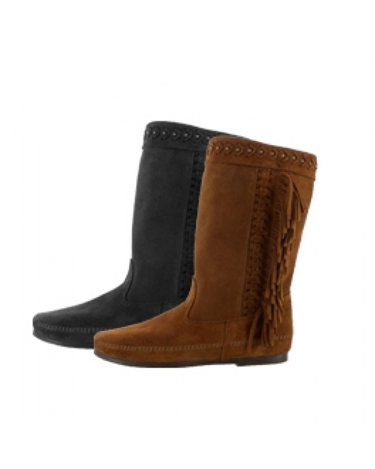 Mokassin Stiefel "Luna" mit seitlichen Fransen Gr. 37